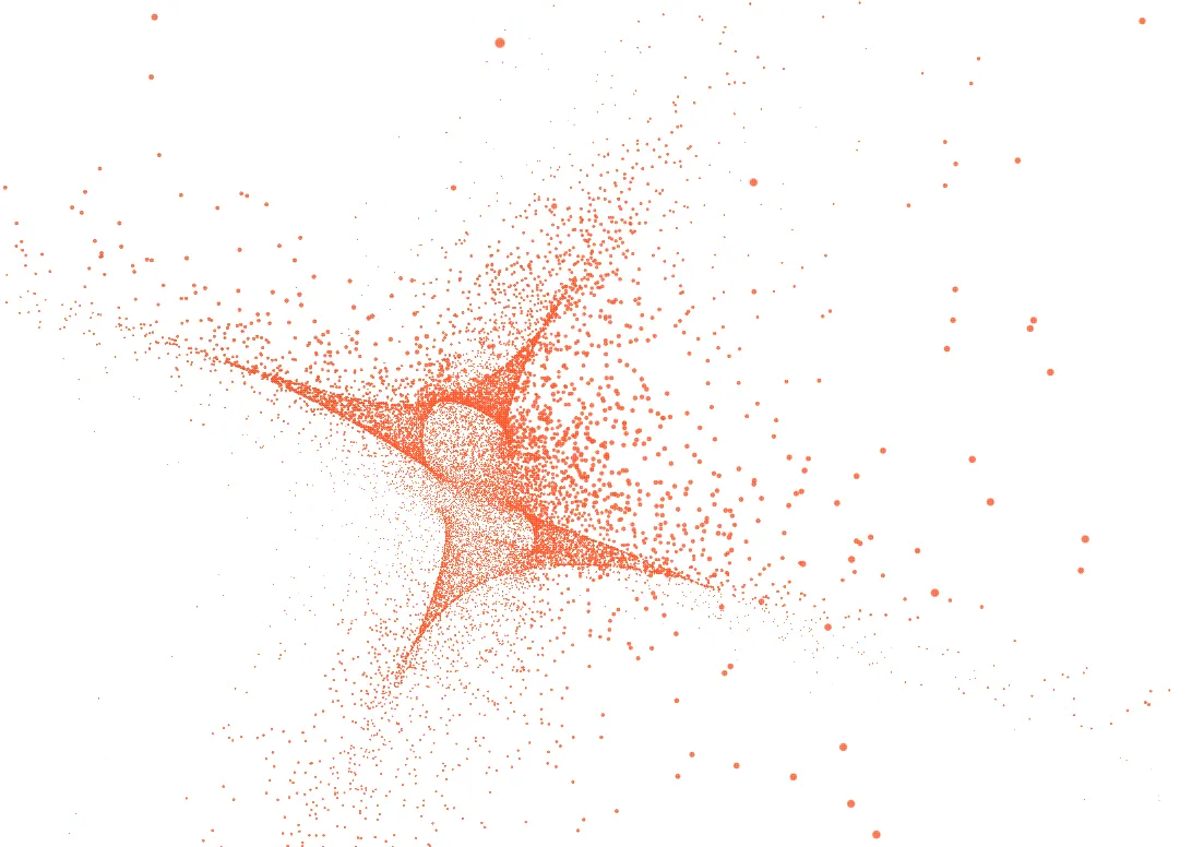 Abstract particle artwork for Business Reporter press coverage