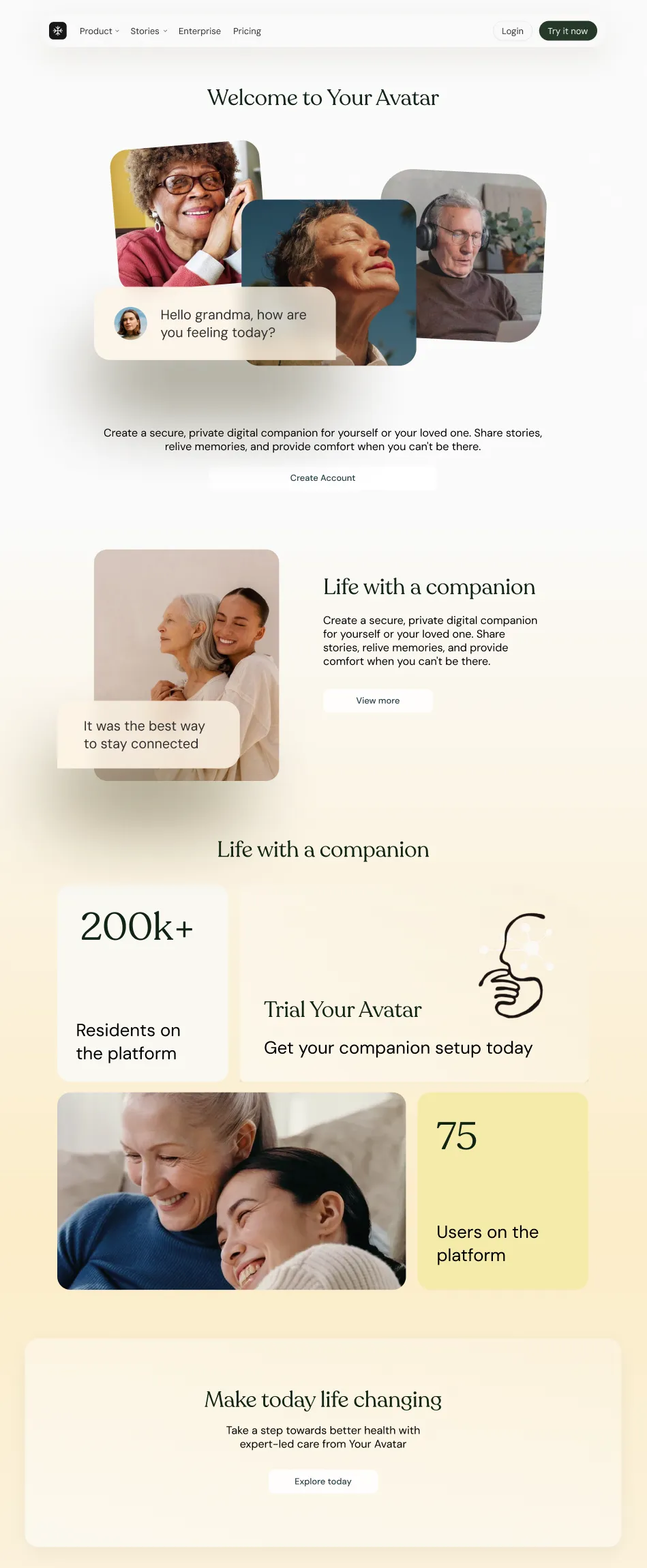 Your Avatar marketing website